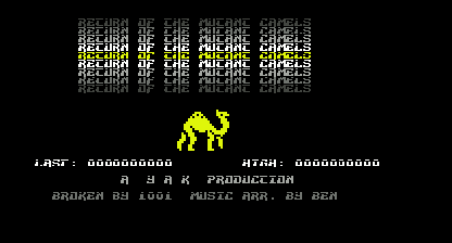 Return of the Mutant Camels Title Screen